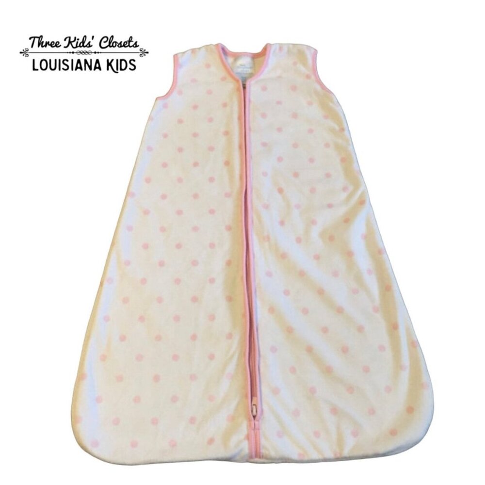 Pottery Barn Kids + Halo SMALL (0-6m) Pink Polkadot Chenille Sleepsack